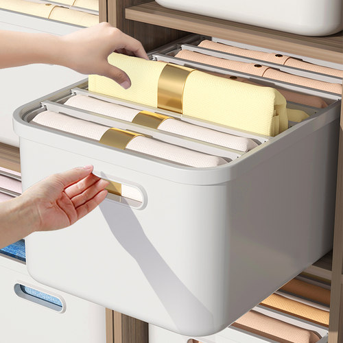 速发收纳箱家用衣柜裤子整理神器抽屉式分格箱服大容量盒子衣子置