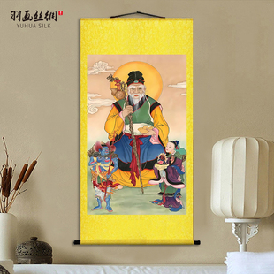 速发土地爷挂画福德正神神像墙村堂屋饰厅农壁壁画装客卷轴画墙贴