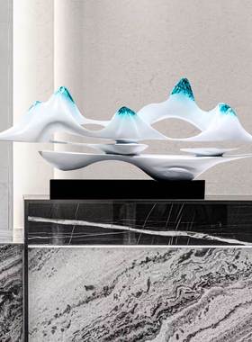 极速抽象艺术假山玻璃钢摆件酒店大堂玄关餐厅过道样板房新中式雕
