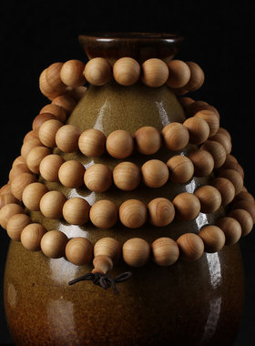 至善工艺 太行崖柏素珠手链8mm108颗高油性木珠佛珠男女时尚款