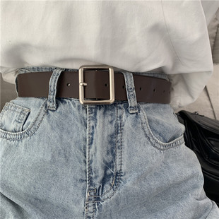 Belt For Pin Jean Buckle Leather Square 2021 Women