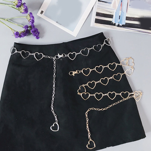 105cm Waistband Pants Classic Waist Chain Love Heart Hollow
