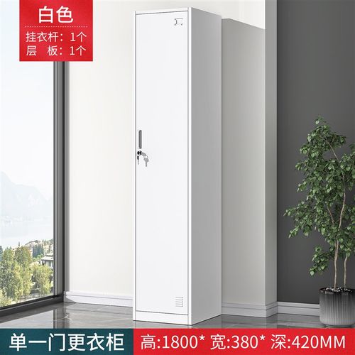 私人物品收纳柜钢制家用单门更衣柜卧室阳台带锁私人物品收纳柜