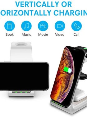 3 in 1 Wireless Charger Charging Station Dock Qi Fast Chargi