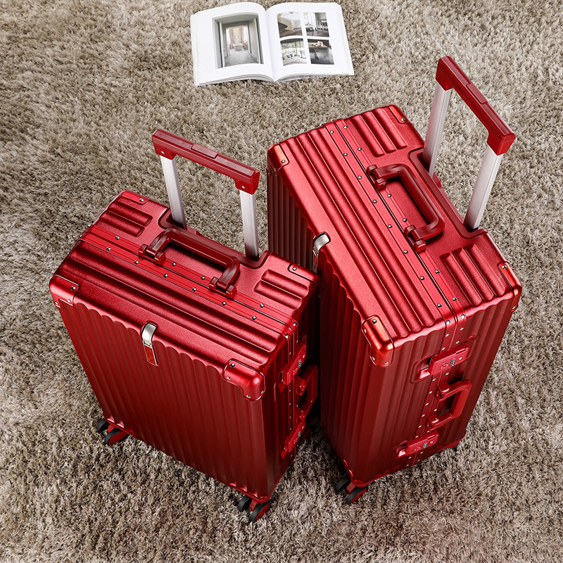 结婚行李箱陪嫁箱红色皮箱女嫁妆旅行箱万向轮一对登机密码拉杆箱