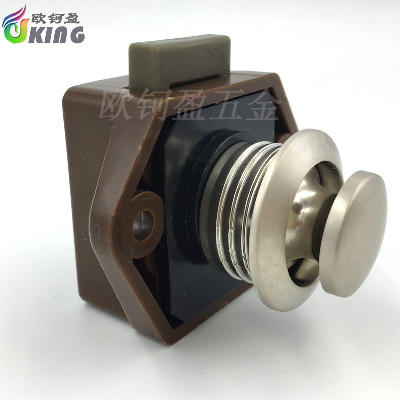 无需钥匙式按钮锁游艇船房车类用柜门暗锁厨房吊柜免装拉手抽屉锁