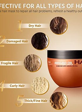 Nuspa Argan Oil Hair Mask - Deep Conditioner Sulfate Free fo