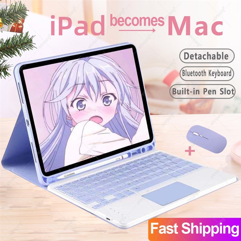 Trackpad Keyboard Case With Mouse For iPad Air 2019 3 3rd G