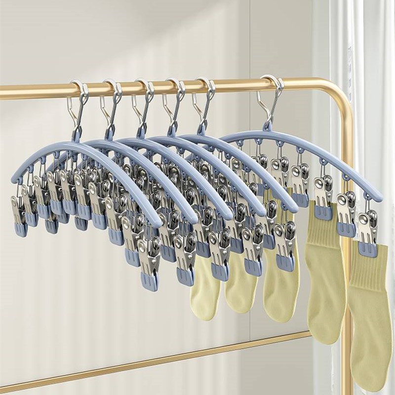 不锈钢袜子夹多夹子防风无痕家用晾内裤衣架多功能晒袜子专用神器