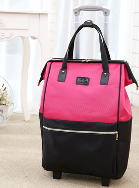 新款拉杆包旅行包女手提轻便大容量行李袋短途旅游登机牛津布软包