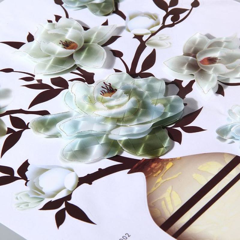 3D Beautiful Floral Wall Sticker Waterproof PVC Blossom Frid