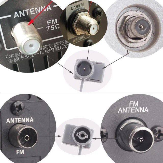 FM天线适用收音头MD音响功放调频收音机天线75欧增强收音效果