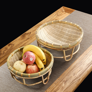 纯手工竹编水果篮 收纳筐干果茶点篮果盘竹篓竹篮 创意猫窝宠物笼
