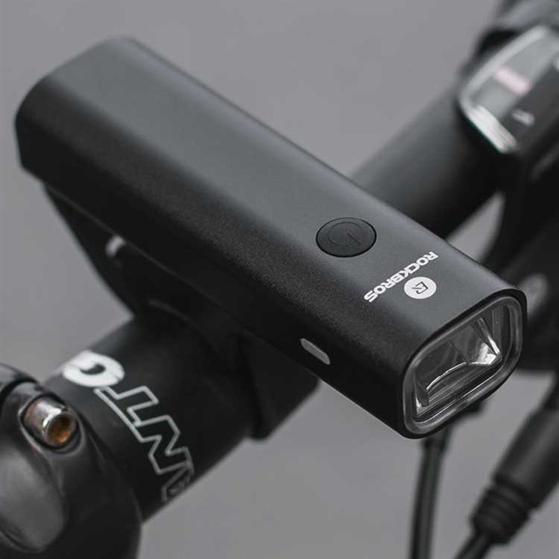 洛克兄弟自行车灯前灯夜骑行强光400流明手电筒USB充电防雨山地车