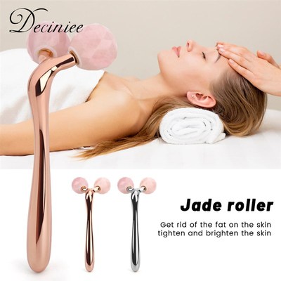 3D Face Massage Roller Rose Quartz Face Massager Face Lift T
