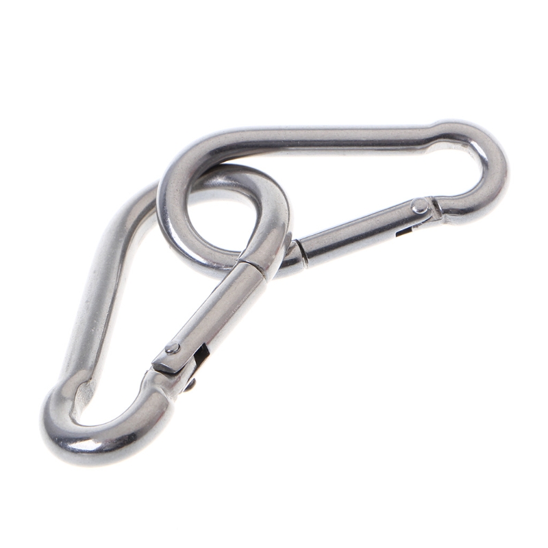 新品1 Pc 304 Stainless Steel Spring Carabiner Snap Hook Keyc