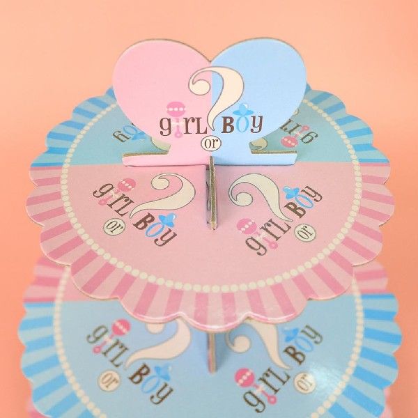 Eco-friendly Cupcake Stand Party Reusable 3-tier Gender