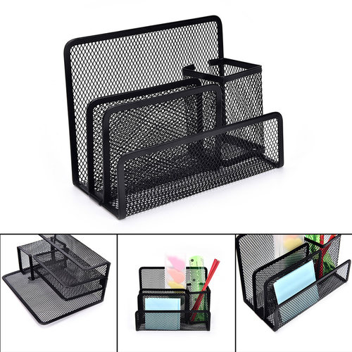 Multi-functional Metal Mesh Desk Organizer Pen Holder Statio