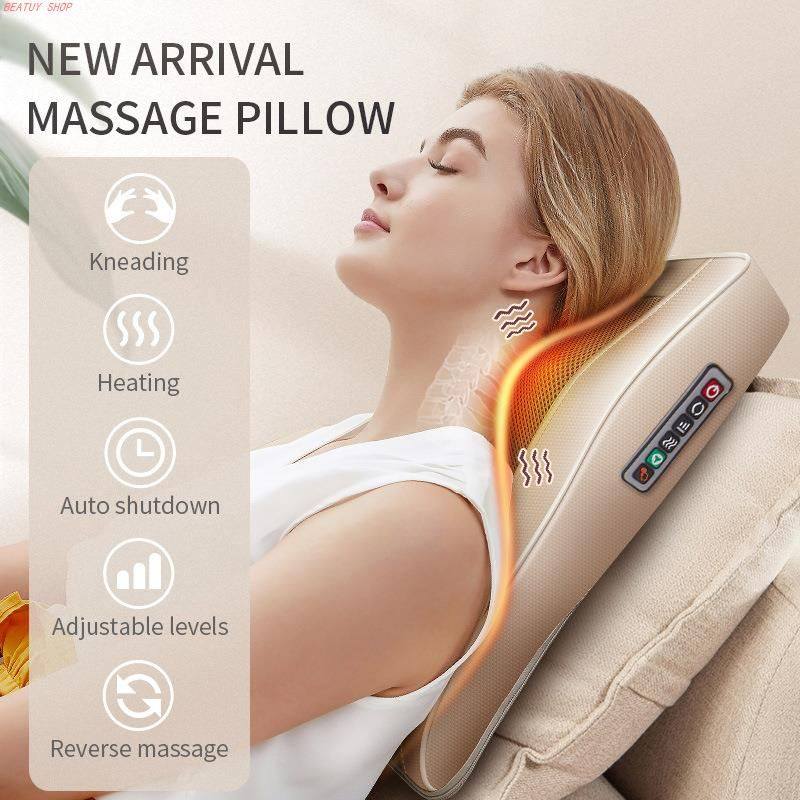 Neck Massager Car Home Back Waist Massage Pillow Cushion
