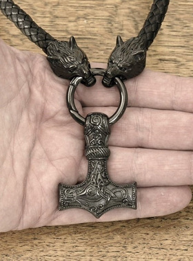 Viking Thor Thor Hammer Pendant Necklace Nordic Celtic Wolf