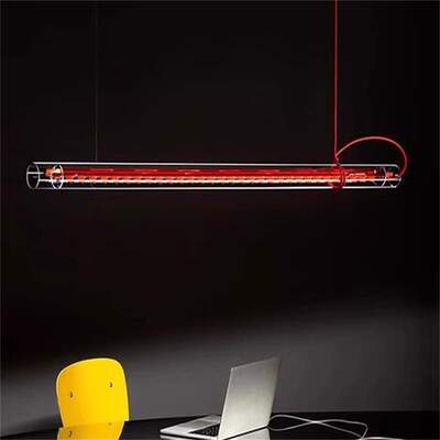 德国Ingo Maurer Tubular现代简约餐厅书房长条透明玻璃一字吊灯