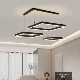 北欧卧室客厅主灯高级感led办公室灯具现代简约家用一字餐厅吊灯