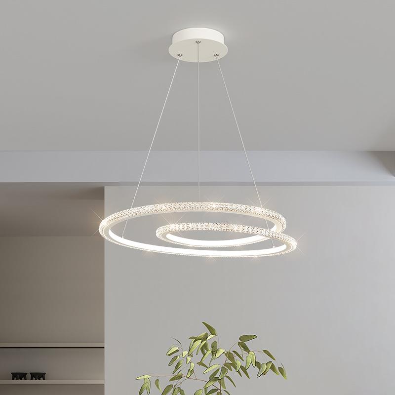 简约现代轻奢圆环餐厅灯设计师家用护眼餐桌灯艺术餐厅吧台吊灯