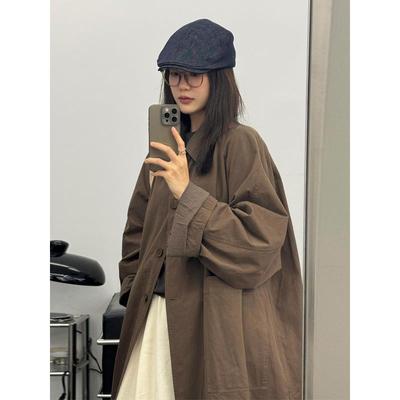 中长款咖色风衣外套女2025秋季新款小个子巨好看薄款韩系宽松气质
