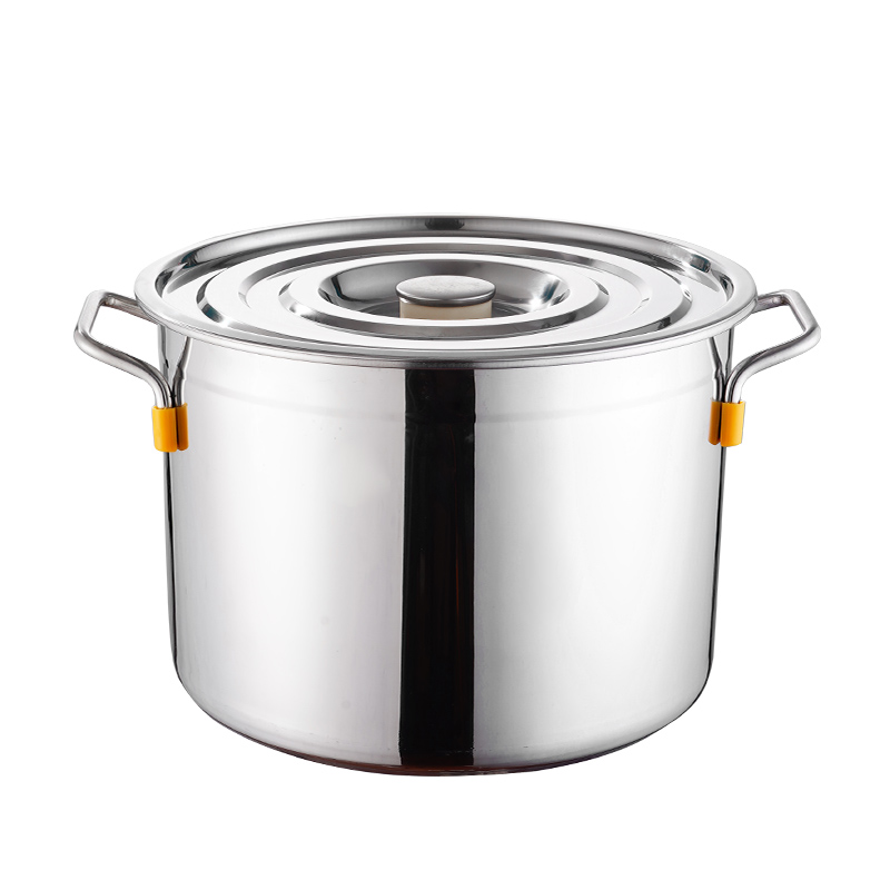 304不锈钢汤桶圆桶 商用加w厚带盖烧水桶油桶卤桶大容量炖锅大汤
