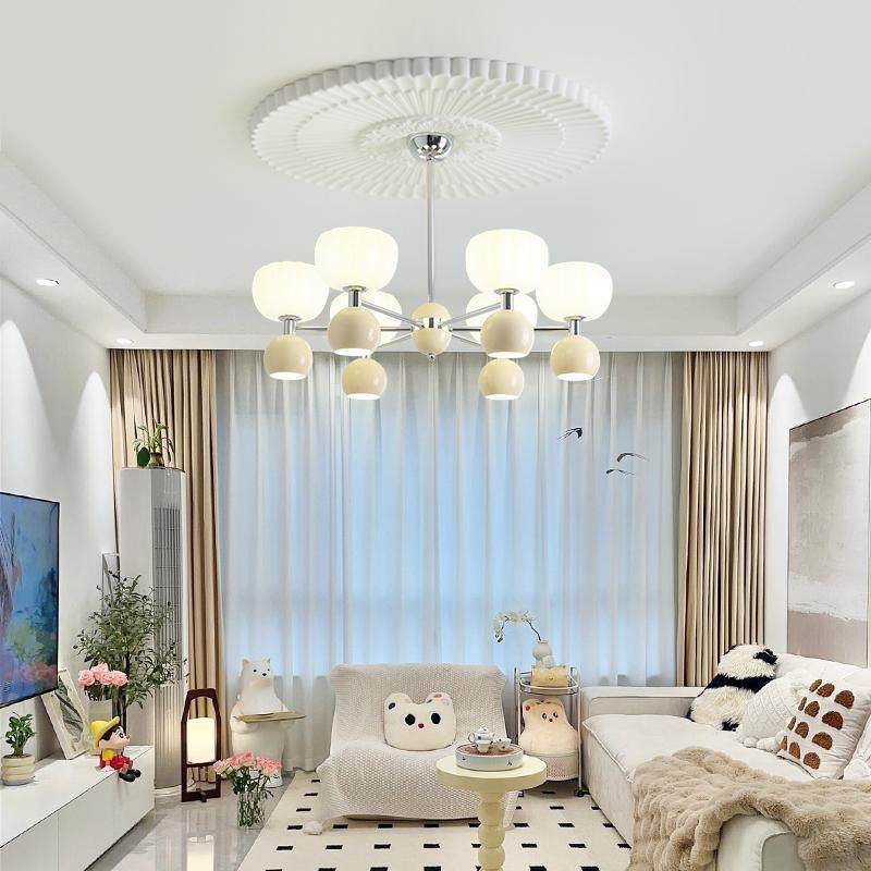 法式南瓜客厅吊灯侘寂风复古卧室中古灯奶油风灯具全屋组合套餐,家装灯饰光源,智能吊灯,淘宝优惠券,粉丝福利购,淘宝优惠卷