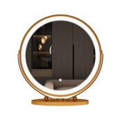 led化妆镜带灯台式 桌面大号补光补妆圆形梳妆台镜子调光网红款