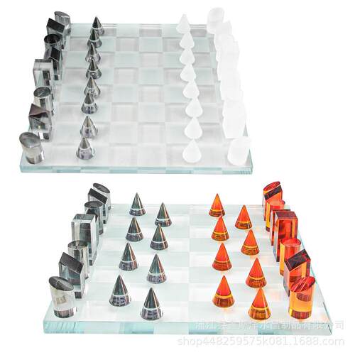 轻奢高档水晶棋盘摆件别墅民宿玄关客厅桌面样板房售楼部工艺品