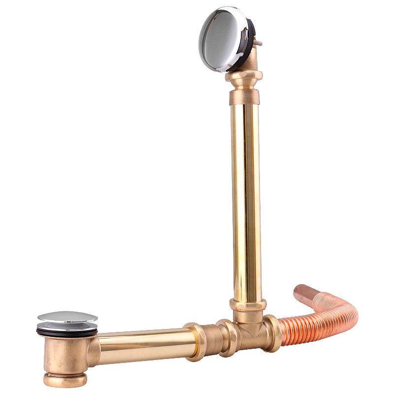 浴缸排下水配件全铜加厚浴缸弹跳式带过滤网可调节去水器带溢水孔