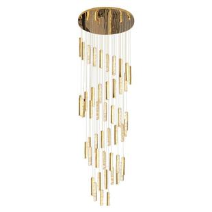 水晶吊灯客厅大吊灯现代简约loft公寓旋转楼梯间挑空水晶led吊灯