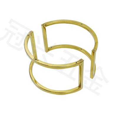 长凳配件半圆脚踏家具五金配件轻奢不锈钢半圆支持架家具支撑架