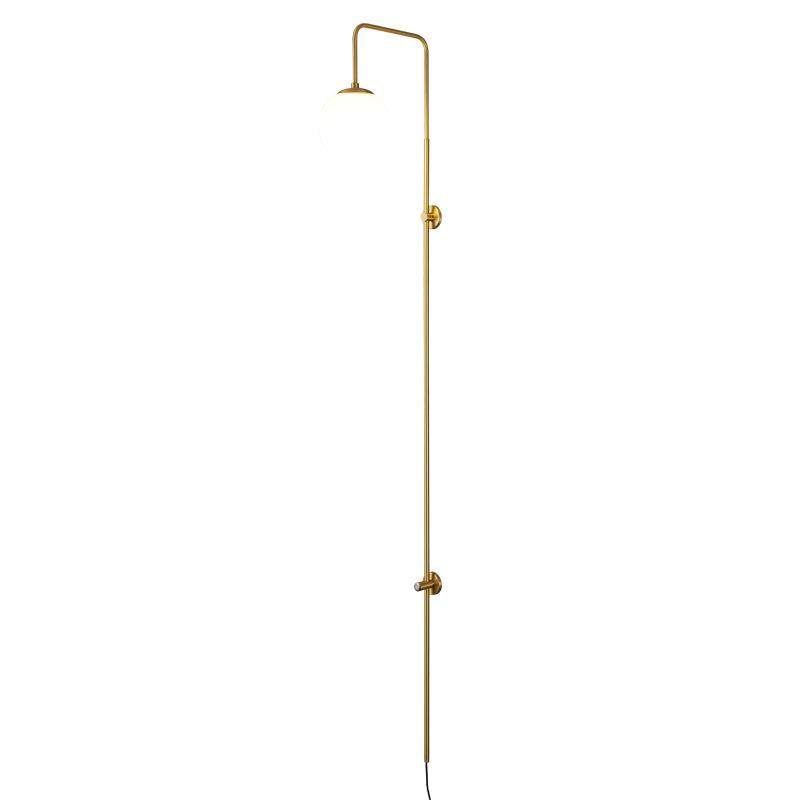 轻奢极简入户全铜楼梯壁灯创意单头免接线卧室床头灯客厅背景墙灯