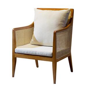 新中式椅北欧实木桌椅组合洽谈家用沙发椅藤编休闲民宿别墅藤椅