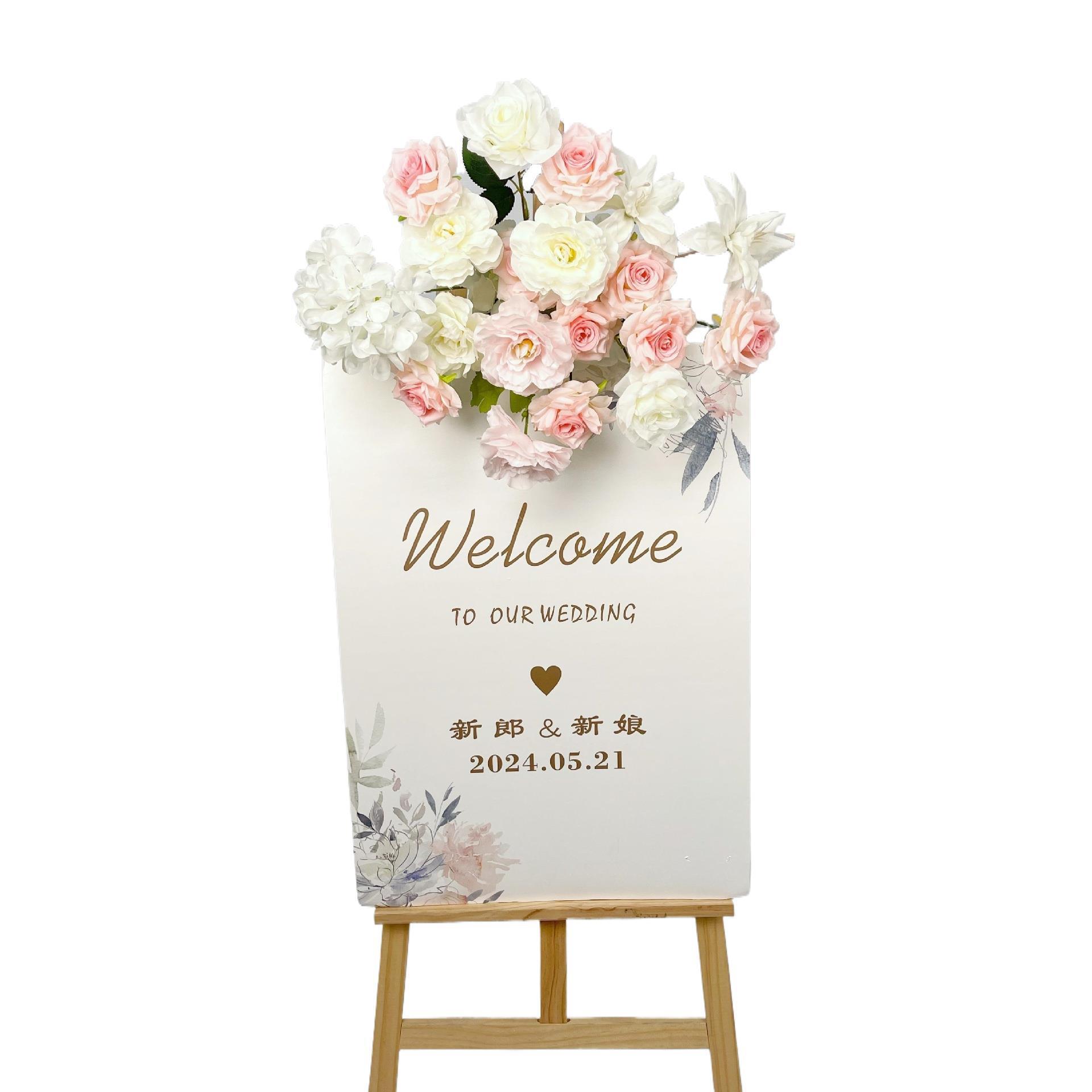 粉色仿真花婚礼假花花艺结婚求婚婚房现场布置开业活动路引装饰