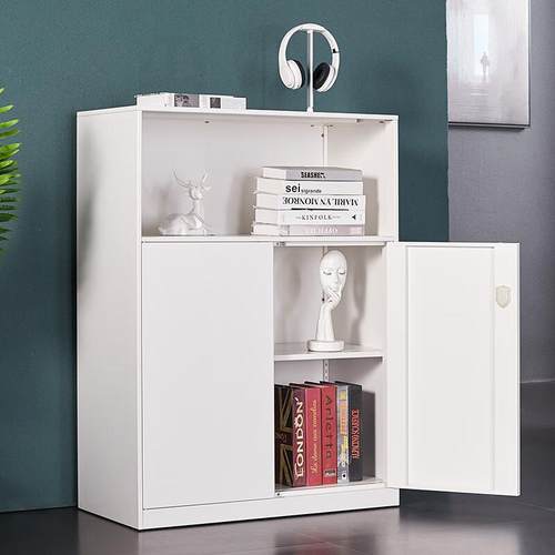 拆装密码文件柜矮柜铁皮储物柜办公室隔断边柜靠墙黑白色组合带锁