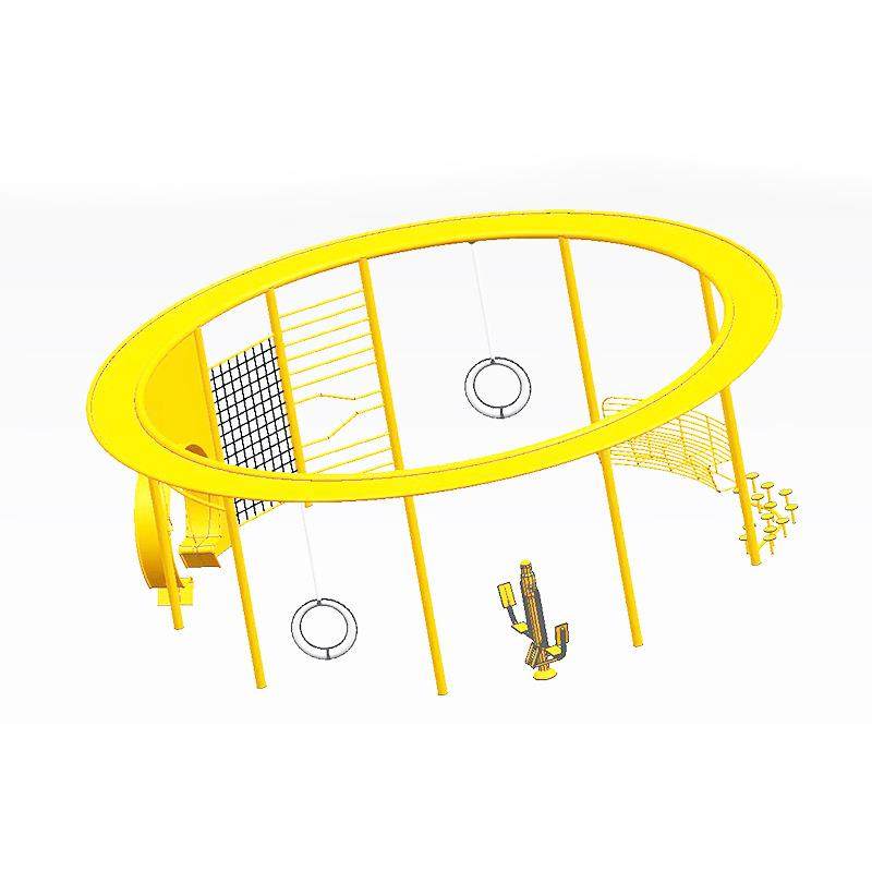 户外社区儿童环形秋千滑梯成品健身训练廊架公园拓展器材设备厂家