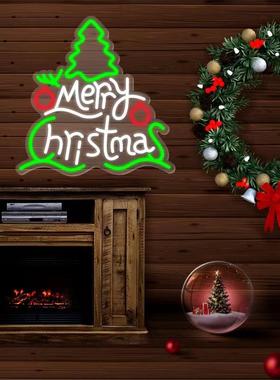 霓虹灯爆款merryChristmas装饰圣诞快乐字母灯霓虹灯定制