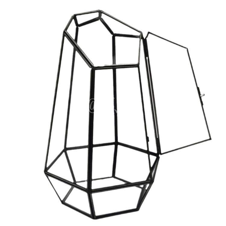 35C带门包邮!工厂直销铜条黑色微景观多肉玻璃花房花盒苔藓容器