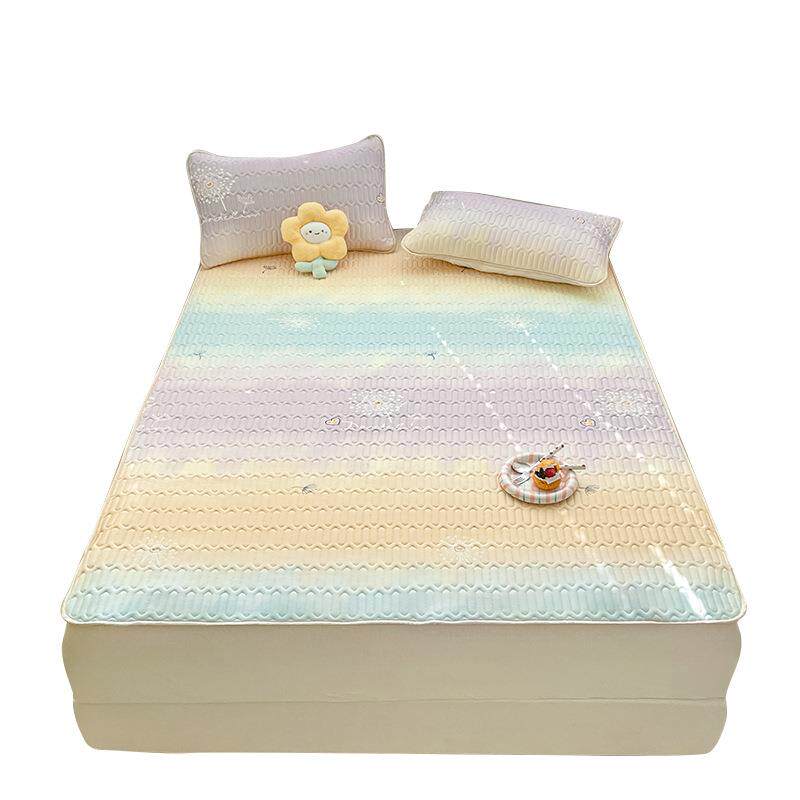 夏季乳胶凉席三件套床笠款折叠宿舍学生单人可水洗家用空调席