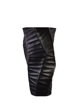 现代简约折线叶纹花瓶黑白树刺树脂大花器民宿酒店样板房摆件