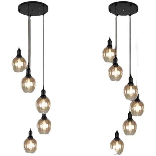 北欧楼梯吊灯创意个性LOFT分子魔豆吊灯简约美式别墅复式楼长吊灯