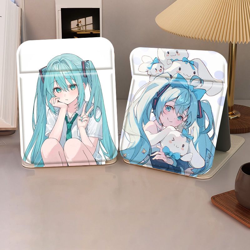 初音未来折叠化妆镜子收
