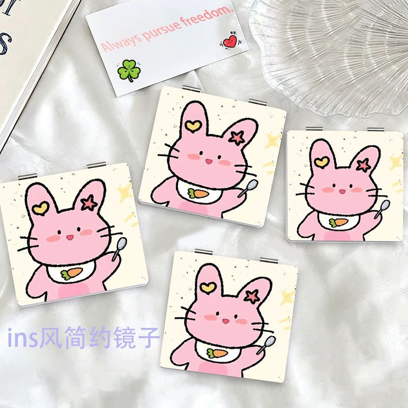 勺子兔子随身镜迷你可爱