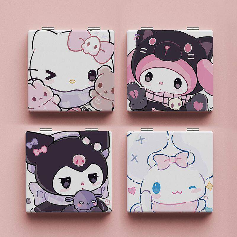 玉桂狗卡通补妆小镜子随身双面折叠迷你化妆镜时尚女士学生日礼物