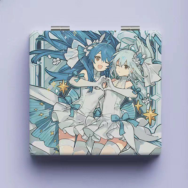 Bilibili哔哩哔哩2233娘卡通动漫可折叠化妆镜便携随身少女补定制