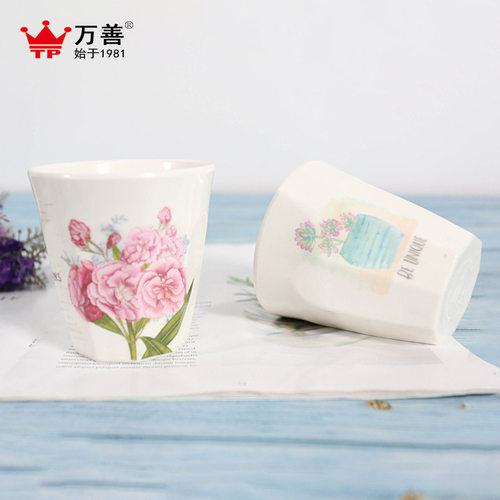 万善工厂仿瓷杯 商店礼品杯九角杯儿童刷牙杯漱口杯密胺材质杯